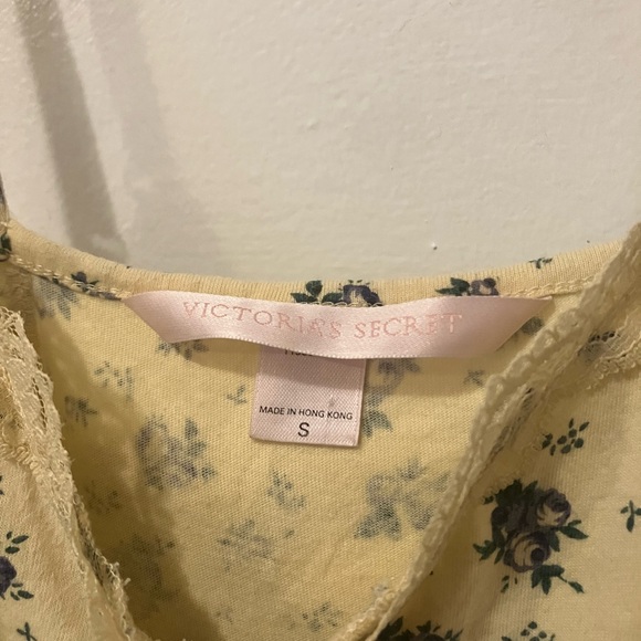 Pale Yellow Blue Flowers Lacey Vintage Victoria’s Secret Nightgown Sundress S - Picture 4 of 5